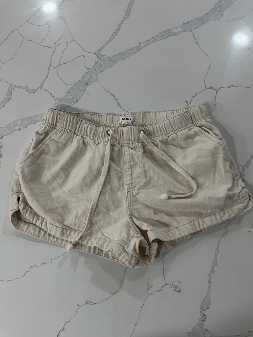 Roxy cream mini shorts